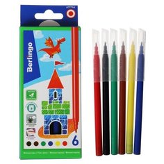 Berlingo Фломастеры смыываемые 6 цветов "Замки", европодвес