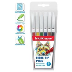 ErichKrause Фломастеры 6 цветов, ErichKrause, блистер, суперсмываемые, ультраяркие цвета
