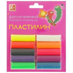 Луч Пластилин 10 цветов 132 г «Флуоресцентный