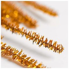 Школа талантов Проволока с ворсом для поделок и декорирования, набор 10 шт., цвет золотистый блеск