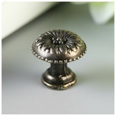 Арт Узор Ручка для шкатулки металл "Цветок" (набор 2 шт) 1,7х1,7 см