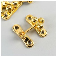 Арт Узор Замок металл для шкатулки "Молоточек" золото набор 2 шт 2,7х2,8 см