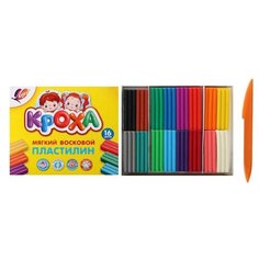 Луч Пластилин мягкий восковой, 16 цветов 264 г «Кроха