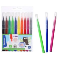 Berlingo Фломастеры смываемые 10 цветов "Жил-был кот", блистер, европодвес