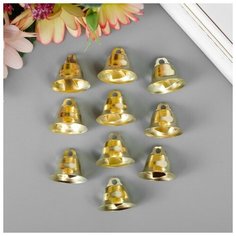 Арт Узор Набор декора для творчества "Колокольчики" золотистые, d=2,1 см, 10 шт.