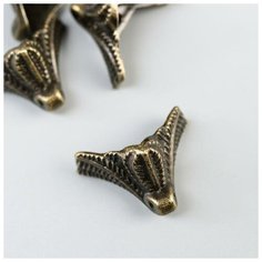 Арт Узор Уголок (ножка) для шкатулки металл "Рептилия" (набор 4 шт) 1,5х2х1,5 см