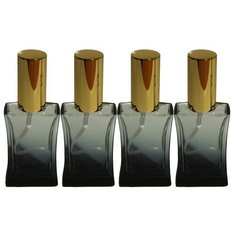 Атомайзер для духов Aromaprovokator черно-прозрачное стекло спрей золото 50 мл набор 4 шт