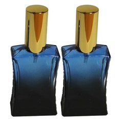 Атомайзер для духов Aromaprovokator сине-черное стекло спрей золото 50 мл набор 2 шт