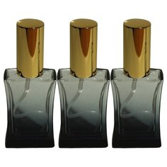 Атомайзер для духов Aromaprovokator черно-прозрачное стекло спрей золото 50 мл набор 3 шт