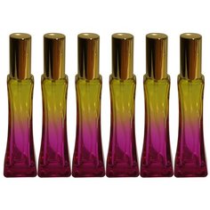 Атомайзер для духов Aromaprovokator желто-фиолетовое стекло спрей золото 50 мл набор 6 шт