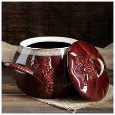 Горшок для запекания Керамика ручной работы "Тыква", 3 л