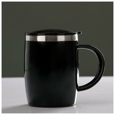 Термокружка Take it easy "Алам" 450 мл, с крышкой, 12*12 см, черная