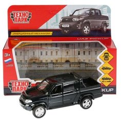 Машинка UAZ PICKUP длина 12см, открыв. двери, инерц, черный Технопарк