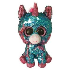 Мягкая игрушка, TY, единорог разноцветный, с пайетками, 15см