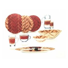 Столовый сервиз "WOODIE RED" из 46 пр. на 6 перс. (Arc international арт.Q4149) Luminarc
