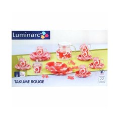 Чайный сервиз "TAKUME ROUGE CARINE" 22 пр. 6 персон (Arc international арт.J1955) Luminarc