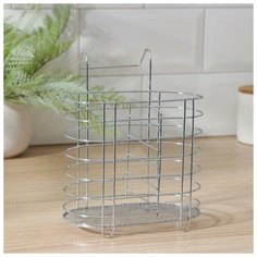 Сушилка для столовых приборов Доляна подвесная, d 1,5 см, 16,5*15,5*12 см, хром