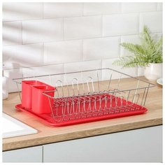 Сушилка для посуды Доляна с поддоном, 34*45*13 см