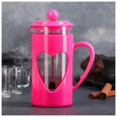 Френч-пресс Доляна "Комплимент", 350 мл, малиновый