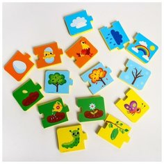 Макси-пазлы для ванны Крошка Я тройные, "Что за чем? Природа", 5 пазлов, 15 деталей (5302609)