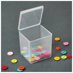 Арт Узор Контейнер для хранения мелочей, 5,5 × 5,5 × 6 см, цвет прозрачный