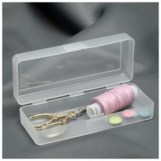 Арт Узор Контейнер для хранения мелочей, 12,5 × 5 × 3,3 см, цвет прозрачный