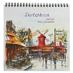 Полином Альбом для зарисовок 19 х 19 см, 60 листов на гребне Sketchbook, блок крафт-бумага 80 г/м²