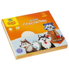 Мульти- Пульти Пластилин 12 цветов "Мульти- пульти", "Енот на Аляске", стек, картонная упаковка, 180 г