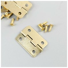 Арт Узор Петля для шкатулки металл с закругленными углами золото набор 4 шт 2,5х2,2 см