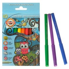 Koh-I-Noor Фломастеры 10 цветов Koh-I-Noor 1012/10, картонная упаковка, европодвес
