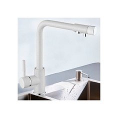 Смеситель для кухни с краном для питьевой воды MATRIX SMF-323267/WT 40 мм цвет белый