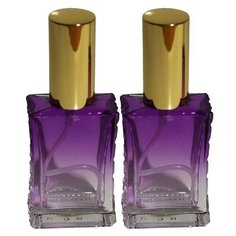 Атомайзер для духов Aromaprovokator серо-фиолетовое стекло спрей золото 50 мл набор 2 шт