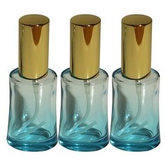 Атомайзер цилиндр для духов Aromaprovokator лазурно-серое стекло спрей золото 50 мл набор 3 шт