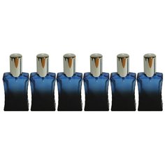 Атомайзер для духов Aromaprovokator сине-черное стекло спрей серебро 50 мл набор 6 шт