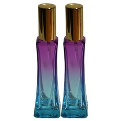 Атомайзер для духов Aromaprovokator сине-фиолетовое стекло спрей золото 50 мл набор 2 шт