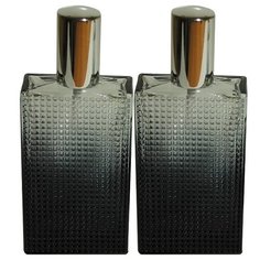 Атомайзер для духов Aromaprovokator черно-прозрачное стекло спрей серебро 100 мл набор 2 шт