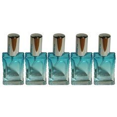 Атомайзер для духов Aromaprovokator серо-лазурное стекло спрей серебро 50 мл набор 5 шт
