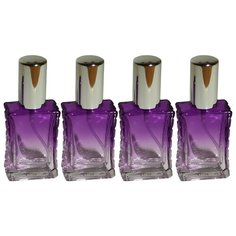Атомайзер для духов Aromaprovokator серо-фиолетовое стекло спрей серебро 50 мл набор 4 шт