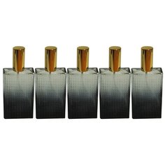Атомайзер для духов Aromaprovokator черно-прозрачное стекло спрей золото 100 мл набор 5 шт