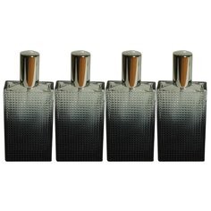 Атомайзер для духов Aromaprovokator черно-прозрачное стекло спрей серебро 100 мл набор 4 шт