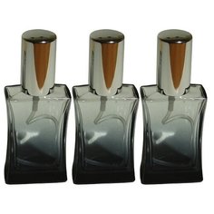 Атомайзер для духов Aromaprovokator черно-прозрачное стекло спрей серебро 50 мл набор 3 шт