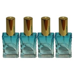 Атомайзер для духов Aromaprovokator серо-лазурное стекло спрей золото 50 мл набор 4 шт