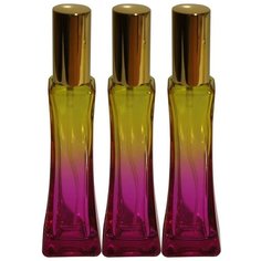 Атомайзер для духов Aromaprovokator желто-фиолетовое стекло спрей золото 50 мл набор 3 шт