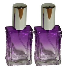Атомайзер для духов Aromaprovokator серо-фиолетовое стекло спрей серебро 50 мл набор 2 шт