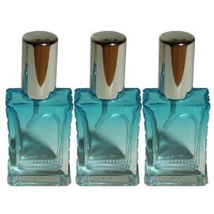 Атомайзер для духов Aromaprovokator серо-лазурное стекло спрей серебро 50 мл набор 3 шт