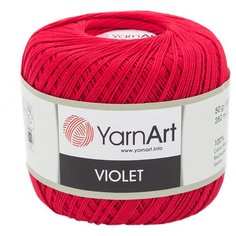 Пряжа YarnArt Violet 50гр 282м (100% мерсеризованный хлопок) (6328 алый) 6 шт