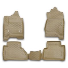 Коврики 3D в салон CADILLAC Escalade, 01/2015->, 4 шт. (полиуретан, бежевые) Element