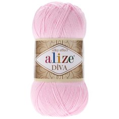 Пряжа ALIZE Diva 100гр. 350м. (100% микрофибра) ТУ (185 бл.розовый) 5 шт