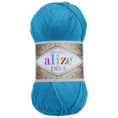 Пряжа ALIZE Diva 100гр. 350м. (100% микрофибра) ТУ (245 голубая бирюза) 5 шт