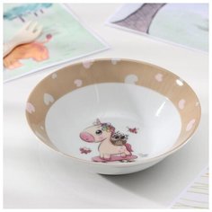 Салатник Доляна "Совенок и единорог", 15 см